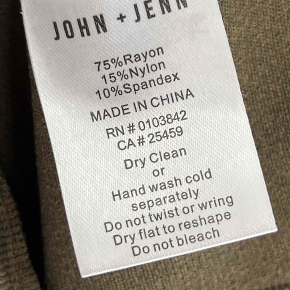 John + Jenn Olive Green Knit Sleeveless Dress Size SP - Picture 7 of 7